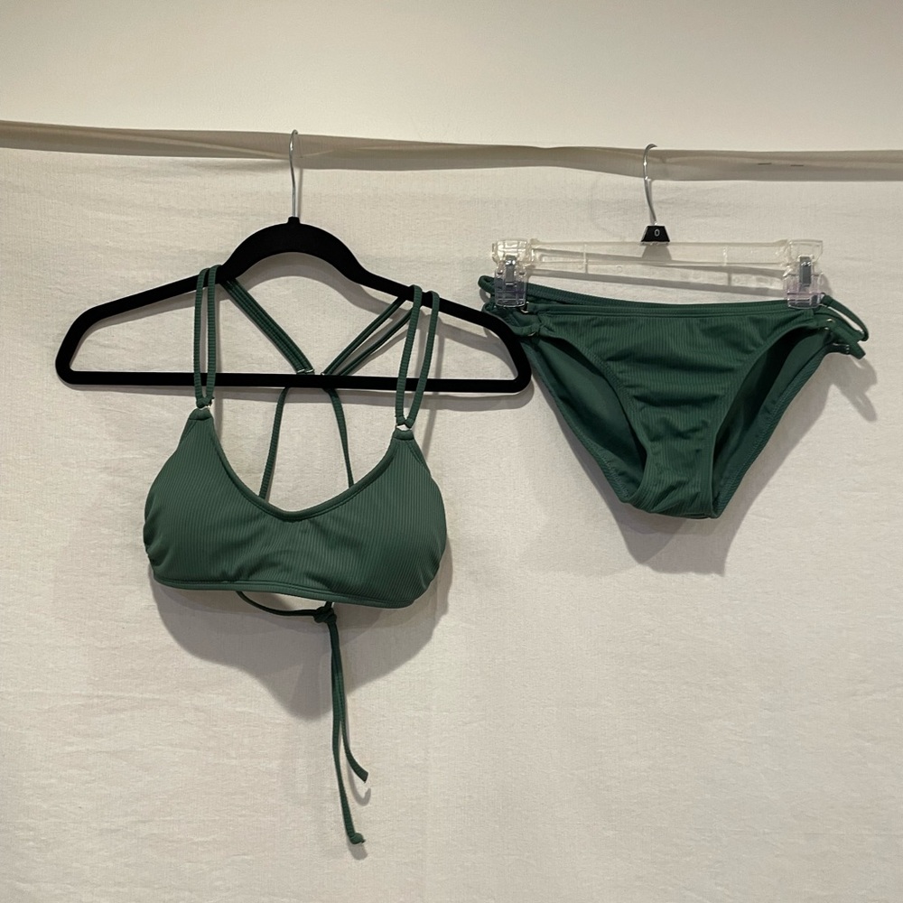 Vacation ready dark sage green bikini SIZE M